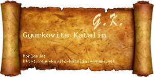 Gyurkovits Katalin névjegykártya